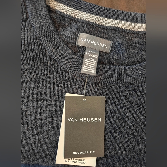 🤍❗NWT Van Heusen Merino Wool Men's Sweater Size XXL - Picture 3 of 4